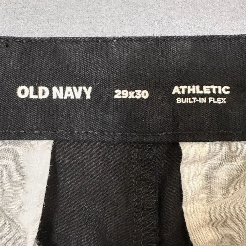 Old Navy Athletic‎ Chinos Pants Mens 29x29 Black Built-In Flex Flat Front